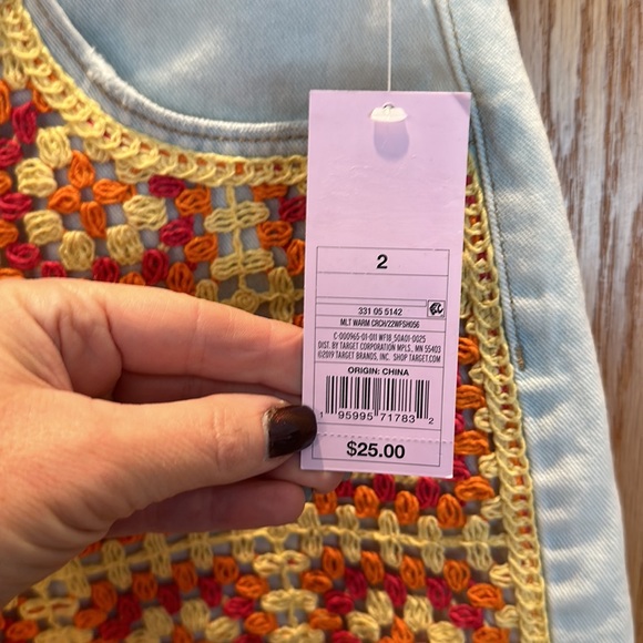 Wild Fable High Rise Cutoff Jean Shorts with front crochet panels and bu… - Picture 7 of 13